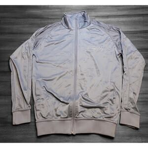 Luxury Kingsplay Men’s Tracksuit Jacket Small Silver Gray Logo Back EUC